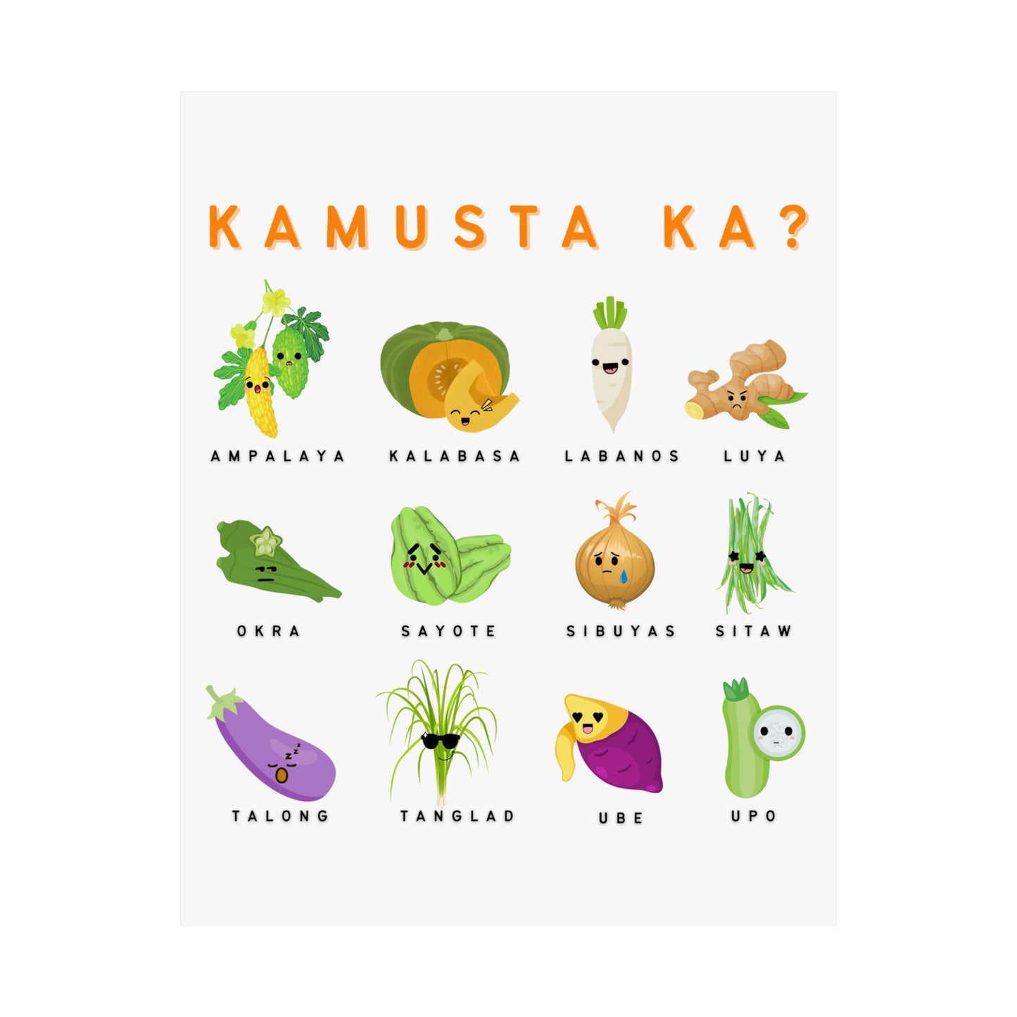 How Are You Emotional Veggies Poster Print