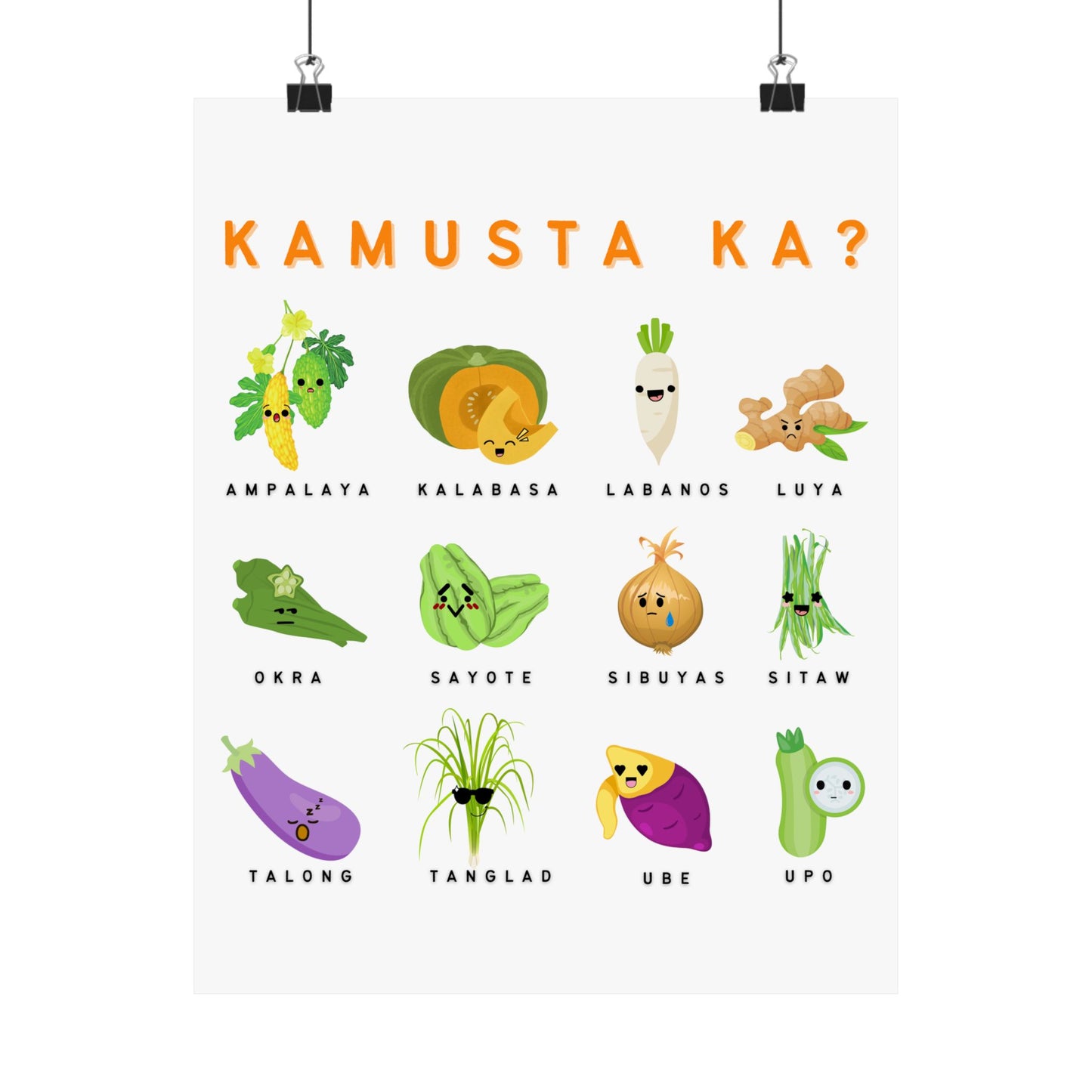 How Are You Emotional Veggies Poster Print