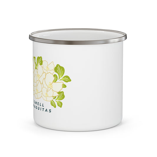 Stop and Smell the Sampaguitas Self-Care Enamel Mug